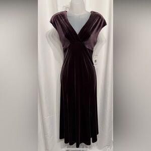 Jones Wear Vtg. Chocolate Velvet Empire Waist Maxi Dress-Size 6